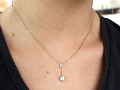 fig 2. Antique 1.28ct Diamond and Platinum Pendant Circa 1920