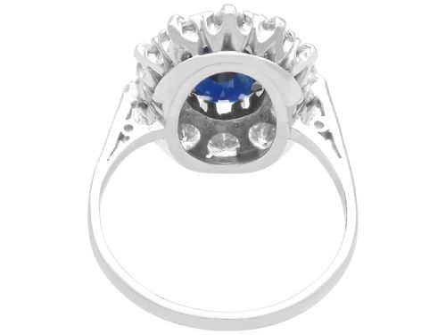 fig 4. Antique 2.13ct Sapphire and 1.00ct Diamond, 18ct White Gold Ring Circa 1935
