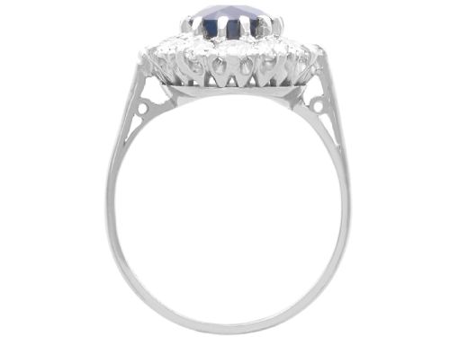 fig 5. Antique 2.13ct Sapphire and 1.00ct Diamond, 18ct White Gold Ring Circa 1935