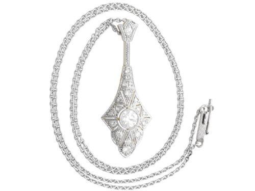 fig 4. Antique Art Deco 0.76ct Diamond and 14ct Yellow Gold Pendant Circa 1930