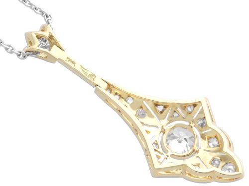 fig 6. Antique Art Deco 0.76ct Diamond and 14ct Yellow Gold Pendant Circa 1930