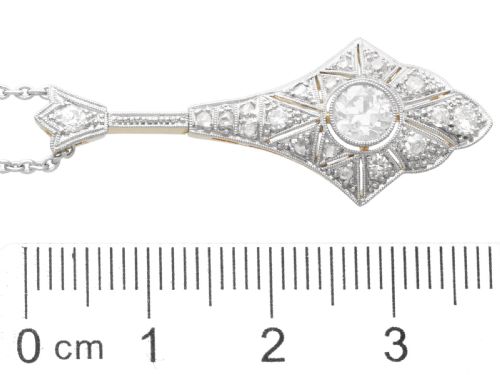 fig 7. Antique Art Deco 0.76ct Diamond and 14ct Yellow Gold Pendant Circa 1930