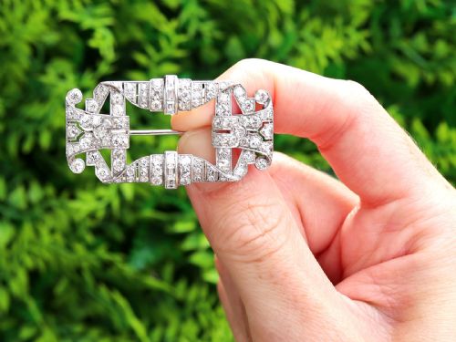 fig 1. Antique Art Deco 4.28ct Diamond and Platinum Brooch Circa 1930