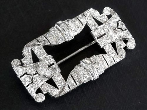 fig 3. Antique Art Deco 4.28ct Diamond and Platinum Brooch Circa 1930