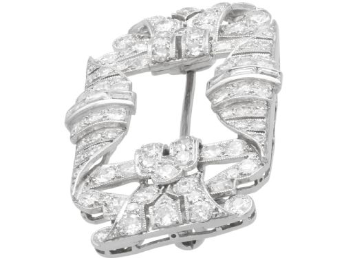 fig 4. Antique Art Deco 4.28ct Diamond and Platinum Brooch Circa 1930