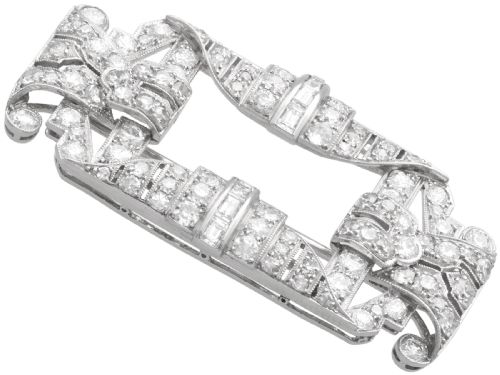 fig 5. Antique Art Deco 4.28ct Diamond and Platinum Brooch Circa 1930