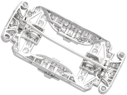 fig 6. Antique Art Deco 4.28ct Diamond and Platinum Brooch Circa 1930