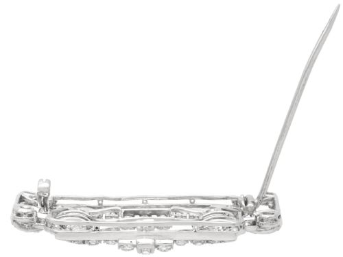 fig 7. Antique Art Deco 4.28ct Diamond and Platinum Brooch Circa 1930