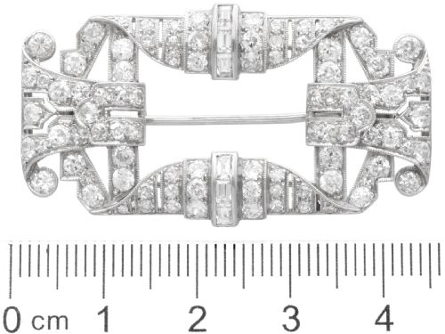 fig 8. Antique Art Deco 4.28ct Diamond and Platinum Brooch Circa 1930