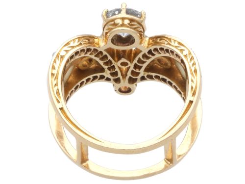 fig 10. Antique Plique-a-Jour and 3.68ct Diamond, 18ct Yellow Gold Earring and Ring Set Circa 1890