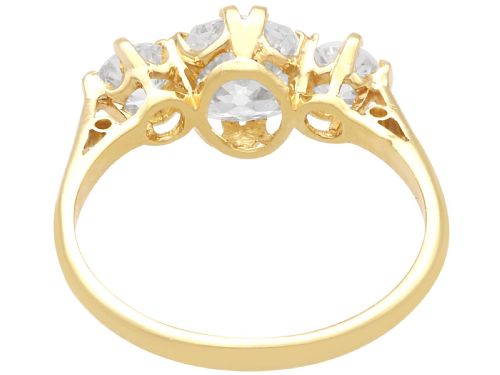 fig 3. Antique 1.69ct Diamond and 18ct Yellow Gold Trilogy Ring Circa 1905