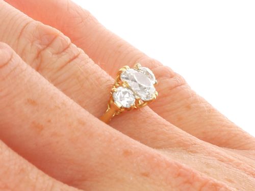 fig 7. Antique 1.69ct Diamond and 18ct Yellow Gold Trilogy Ring Circa 1905
