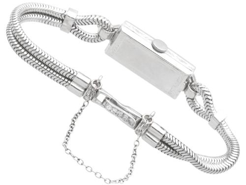 ANTIQUE ART DECO 130CT DIAMOND AND PLATINUM LADIES COCKTAIL WATCH CIRCA 1925 - ADDITIONAL PHOTO 7