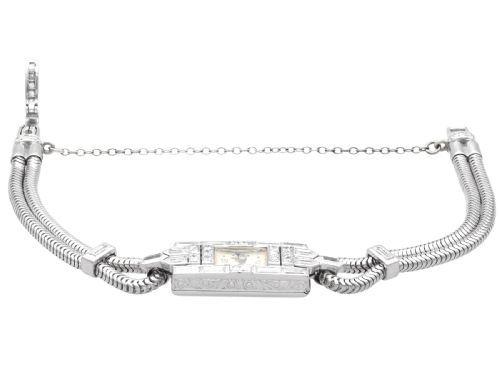 ANTIQUE ART DECO 130CT DIAMOND AND PLATINUM LADIES COCKTAIL WATCH CIRCA 1925 - ADDITIONAL PHOTO 9