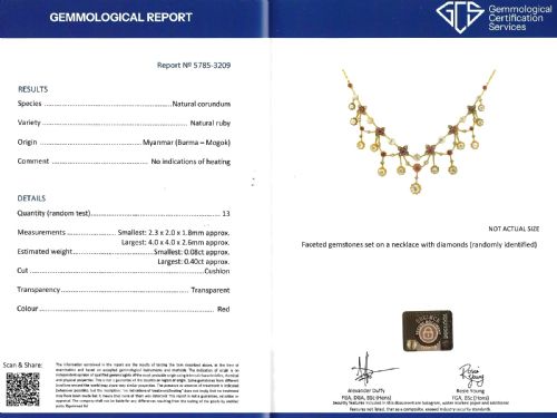 ANTIQUE 250CT RUBY AND 470CT DIAMOND 18CT YELLOW GOLD NECKLACE CIRCA 1890 - ADDITIONAL PHOTO 11