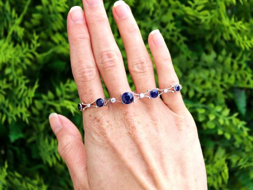 ANTIQUE 448CT SAPPHIRE AND 023CT DIAMOND 9CT ROSE GOLD BRACELET CIRCA 1910 - ADDITIONAL PHOTO 1