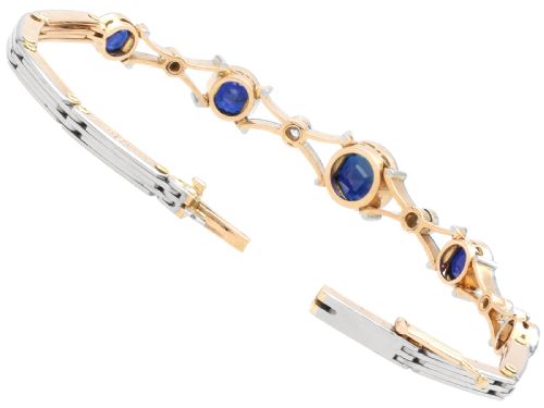 ANTIQUE 448CT SAPPHIRE AND 023CT DIAMOND 9CT ROSE GOLD BRACELET CIRCA 1910 - ADDITIONAL PHOTO 8