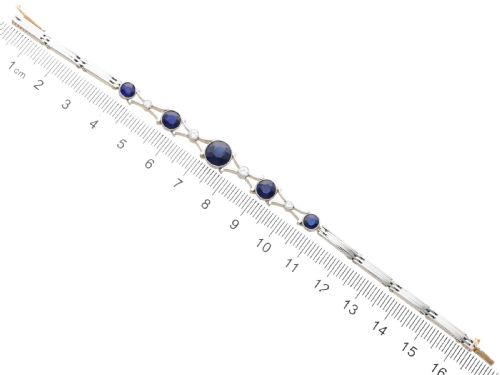 ANTIQUE 448CT SAPPHIRE AND 023CT DIAMOND 9CT ROSE GOLD BRACELET CIRCA 1910 - ADDITIONAL PHOTO 9