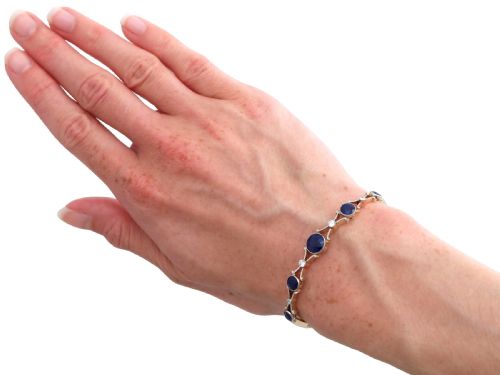 ANTIQUE 448CT SAPPHIRE AND 023CT DIAMOND 9CT ROSE GOLD BRACELET CIRCA 1910 - ADDITIONAL PHOTO 10