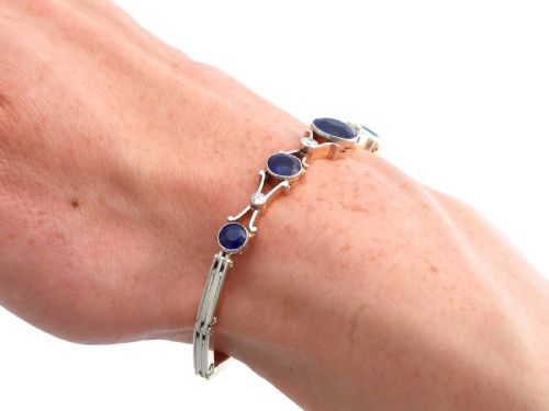 ANTIQUE 448CT SAPPHIRE AND 023CT DIAMOND 9CT ROSE GOLD BRACELET CIRCA 1910 - ADDITIONAL PHOTO 11
