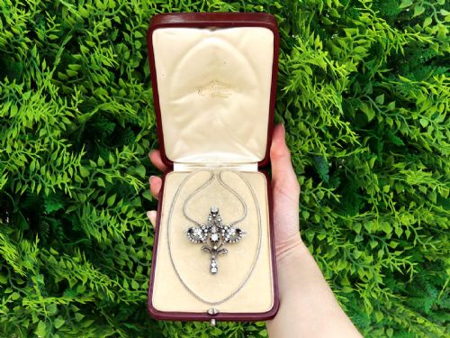 ANTIQUE 427CT DIAMOND AND 15CT YELLOW GOLD PENDANT BROOCH CIRCA 1910 - ADDITIONAL PHOTO 2