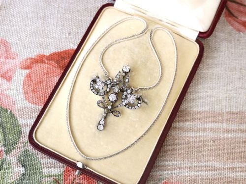 ANTIQUE 427CT DIAMOND AND 15CT YELLOW GOLD PENDANT BROOCH CIRCA 1910 - ADDITIONAL PHOTO 3