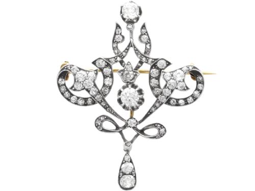 ANTIQUE 427CT DIAMOND AND 15CT YELLOW GOLD PENDANT BROOCH CIRCA 1910 - ADDITIONAL PHOTO 10