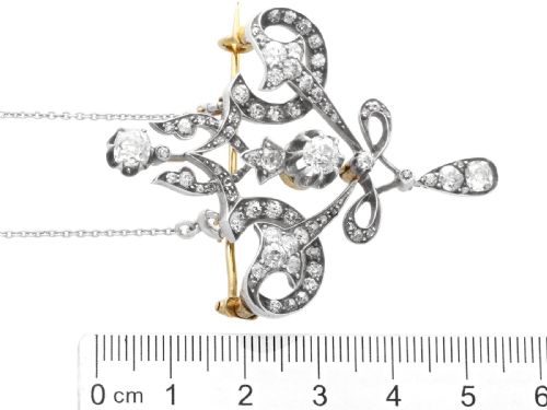 ANTIQUE 427CT DIAMOND AND 15CT YELLOW GOLD PENDANT BROOCH CIRCA 1910 - ADDITIONAL PHOTO 14
