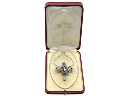 ANTIQUE 427CT DIAMOND AND 15CT YELLOW GOLD PENDANT BROOCH CIRCA 1910 - ADDITIONAL PHOTO 15