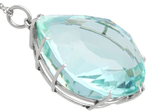fig 5. Antique 43.78ct Aquamarine and Platinum Pendant Circa 1935