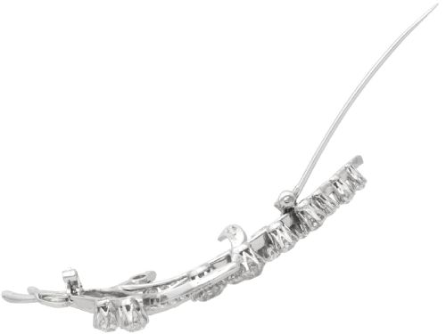 fig 7. An antique 18ct white gold floral spray brooch set with round diamonds in a stylized leaf sprig design.