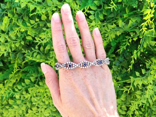 VINTAGE 230CT SAPPHIRE AND 550CT DIAMOND 18CT WHITE GOLD BRACELET 1967 - ADDITIONAL PHOTO 1