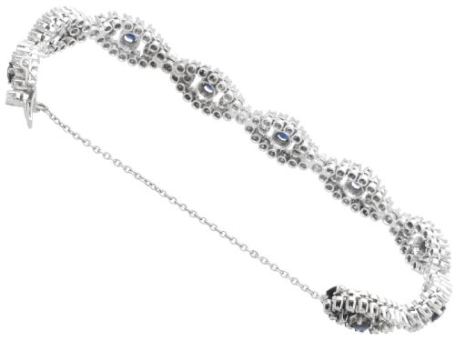 VINTAGE 230CT SAPPHIRE AND 550CT DIAMOND 18CT WHITE GOLD BRACELET 1967 - ADDITIONAL PHOTO 8