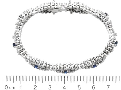 VINTAGE 230CT SAPPHIRE AND 550CT DIAMOND 18CT WHITE GOLD BRACELET 1967 - ADDITIONAL PHOTO 9