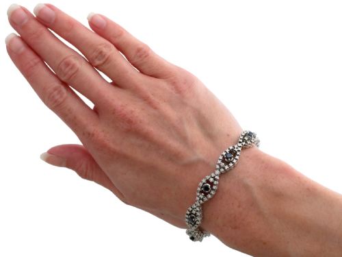 VINTAGE 230CT SAPPHIRE AND 550CT DIAMOND 18CT WHITE GOLD BRACELET 1967 - ADDITIONAL PHOTO 14