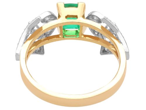 fig 4. Vintage 0.65ct Emerald and 0.46ct Diamond 18ct Yellow Gold Dress Ring Circa 1940