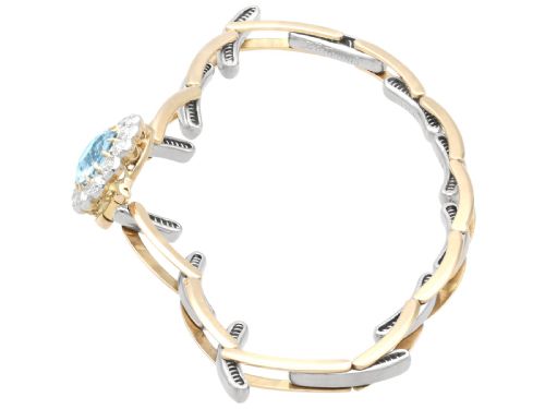 fig 3. Antique 1.11ct Aquamarine and 0.75ct Diamond 14ct Yellow Gold Bracelet Circa 1905