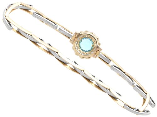 fig 5. Antique 1.11ct Aquamarine and 0.75ct Diamond 14ct Yellow Gold Bracelet Circa 1905