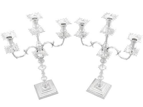 ANTIQUE STERLING SILVER CANDELABRA - ADDITIONAL PHOTO 1