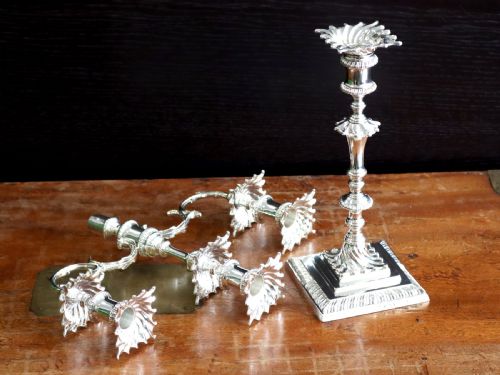 ANTIQUE STERLING SILVER CANDELABRA - ADDITIONAL PHOTO 4