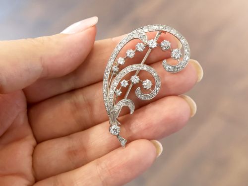 ANTIQUE VICTORIAN 464CT DIAMOND AND 9CT YELLOW GOLD BROOCH - ADDITIONAL PHOTO 2