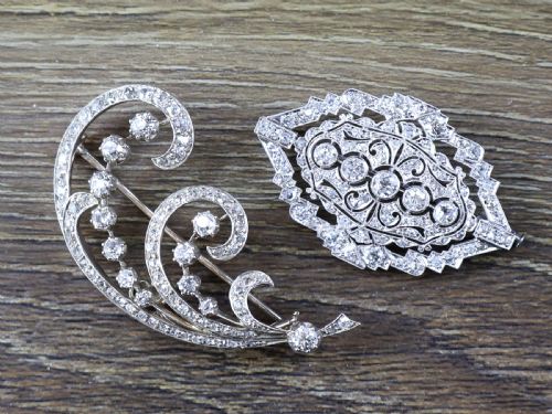 ANTIQUE VICTORIAN 464CT DIAMOND AND 9CT YELLOW GOLD BROOCH - ADDITIONAL PHOTO 4