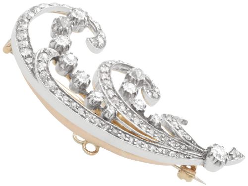 ANTIQUE VICTORIAN 464CT DIAMOND AND 9CT YELLOW GOLD BROOCH - ADDITIONAL PHOTO 7