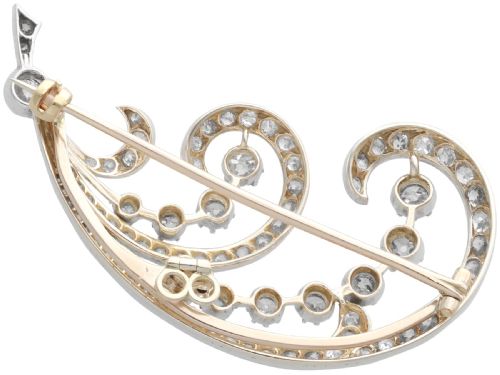 ANTIQUE VICTORIAN 464CT DIAMOND AND 9CT YELLOW GOLD BROOCH - ADDITIONAL PHOTO 8