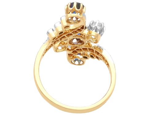 fig 7. Antique 1.30ct Sapphire and 0.70ct Diamond 18ct Yellow Gold Dress Ring Circa 1905
