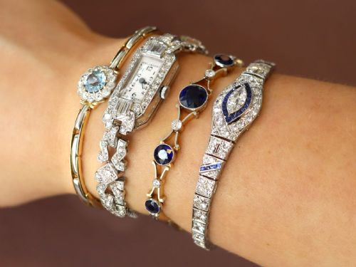 fig 2. Antique Art Deco 3.45ct Diamond and Platinum Cocktail Watch Circa 1925