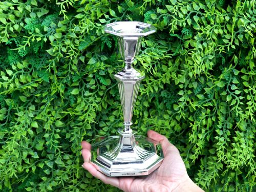 ANTIQUE GEORGE V STERLING SILVER CANDLESTICKS 1912 - ADDITIONAL PHOTO 1