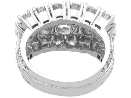 fig 6. Vintage 1.95ct Colombian Emerald and 5.34ct Diamond 18ct White Gold Dress Ring Circa 1960