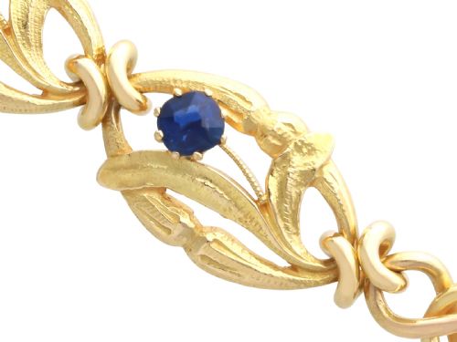 ANTIQUE 020CT BASALTIC SAPPHIRE AND 18CT YELLOW GOLD BRACELET CIRCA 1925 - ADDITIONAL PHOTO 6