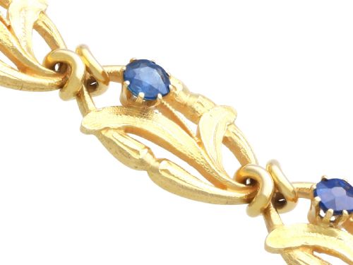 ANTIQUE 020CT BASALTIC SAPPHIRE AND 18CT YELLOW GOLD BRACELET CIRCA 1925 - ADDITIONAL PHOTO 7